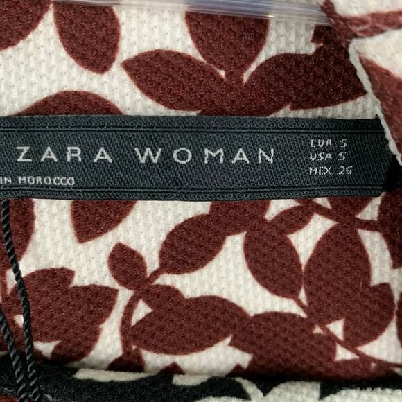 Zara Women Short Sleeve Mini Dress Preppy Office Colorblock Floral Size Small - Picture 5 of 8